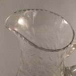 Tiffin Glass pitcher Corn Flower cut detail