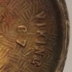 Viking electroplate embossed mark close up