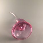 Viking Glass #1311 Long-tailed Bird in pink (teaberry) shade, bottom view