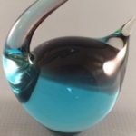 vintage blue murano art glass swan body closeup