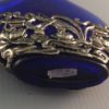 Vintage cobalt glass perfume bottle bottom view