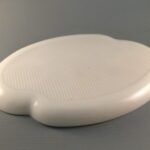 Vintage Federal milk glass Chalet snack tray bottom view