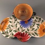 Vintage Japanese Lusterware snack set top view