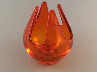 Vintage Viking Glass Candle Cup