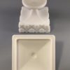 Westmoreland milk glass candy dish with lid bottom view