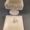 Westmoreland milk glass candy dish with lid top view